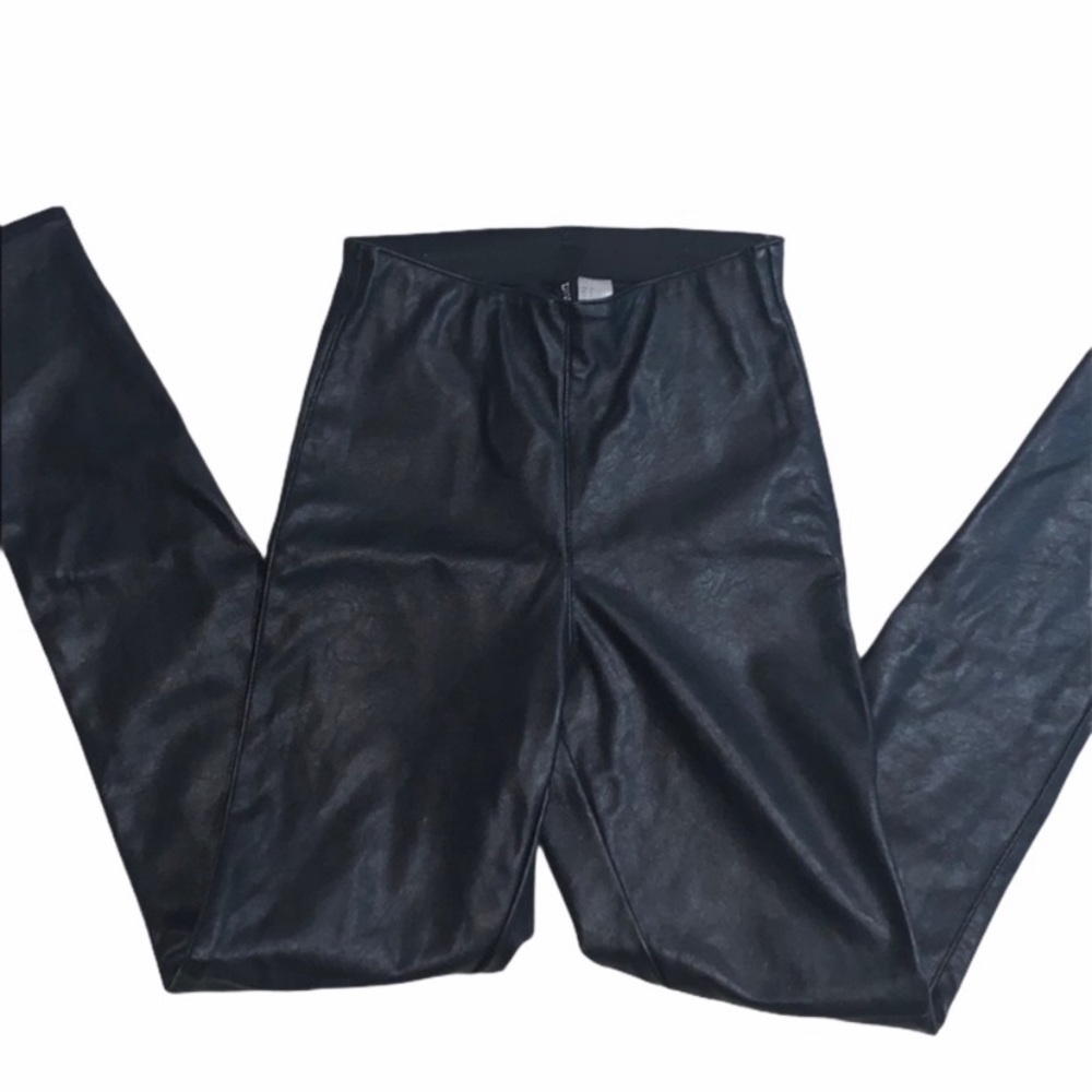 Divided faux leather high waisted skinny pants